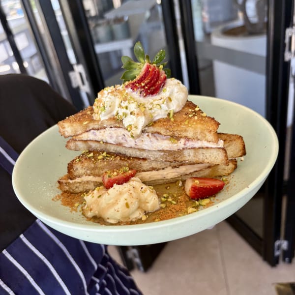 Gourmet French toast with strawberries